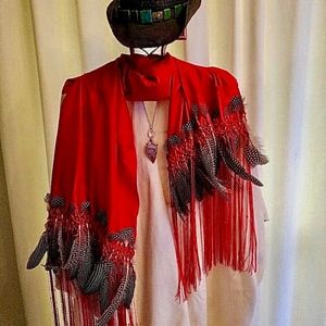 ANNE KLEIN VINTAGE 100%SILK SCARF W/90 GUINEA FEAT